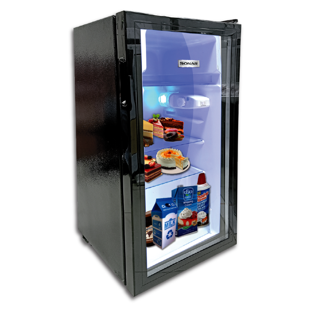 ตู้เย็นมินิบาร์ ตู้แช่เค้ก ตู้แช่ไวน์ ตู้เย็นหน้ากระจก 90 ลิตร - Sonar